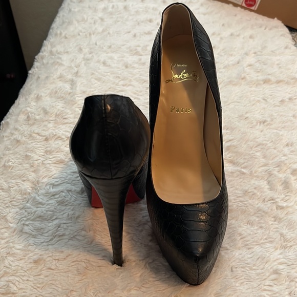 Christian Louboutin Daffodile Python Black Heels Size 40 - Picture 4 of 10